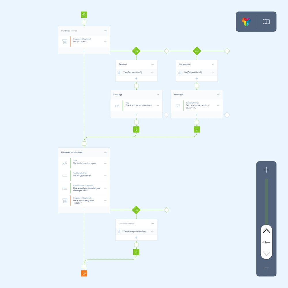 Screenshot of the form builder in Tripetto