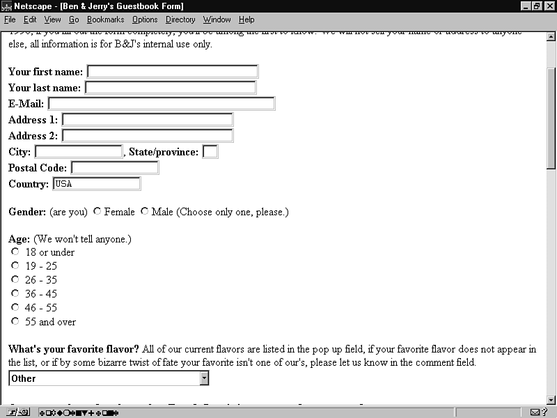 Screenshot of Netscape