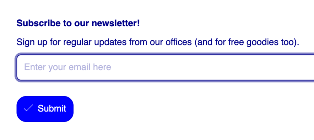 A newsletter subscribe form in Tripetto