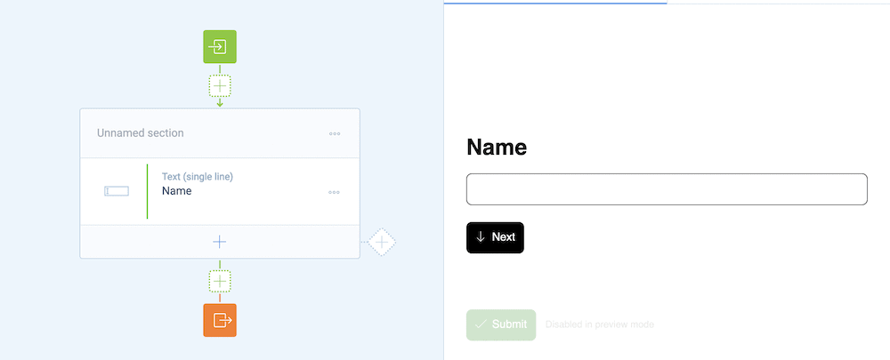Adding a text field to a new form.