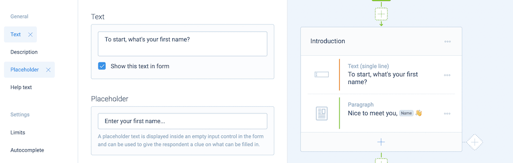 Using dynamic variables within Tripetto.