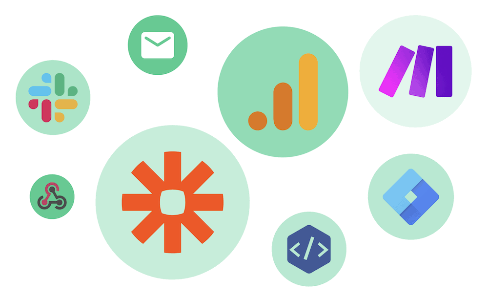 A selection of third-party services you can connect to within Tripetto.