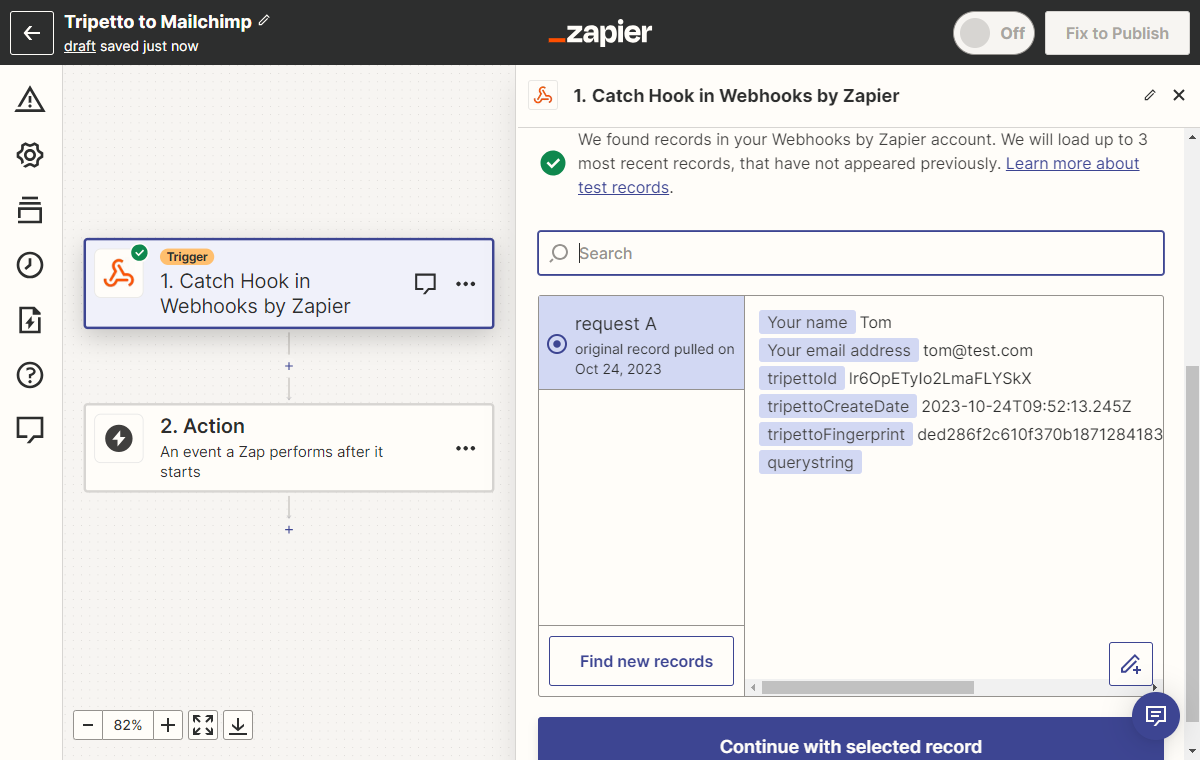 Screenshot of Zapier