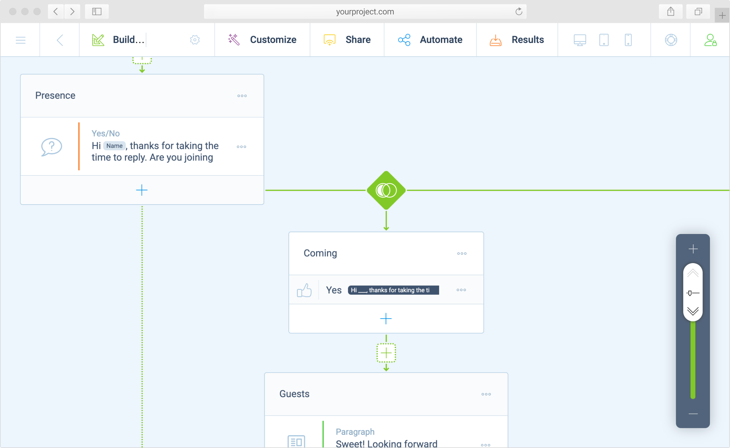 Screenshot of the form builder inside your own project.
