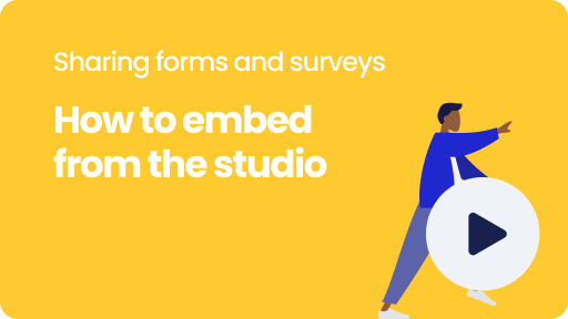 Visual thumbnail for the video 'How to embed from the Tripetto studio'