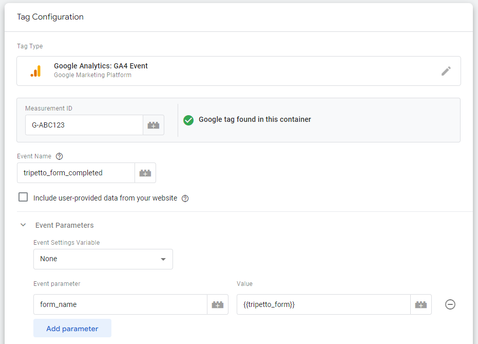 Screenshot of Google Tag Manager