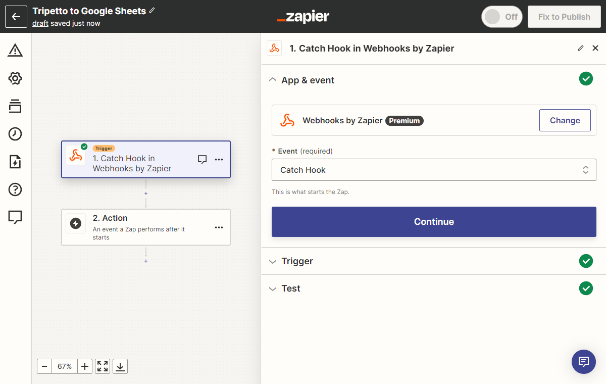 Screenshot of Zapier