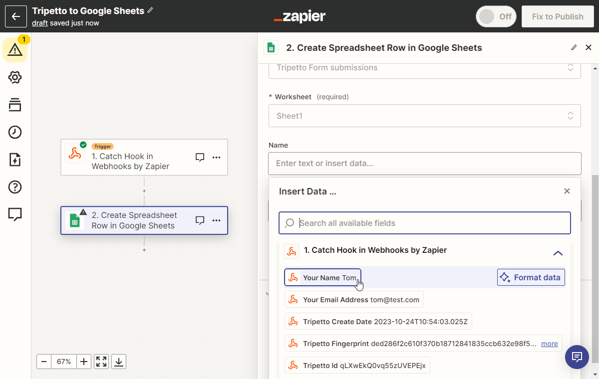 Screenshot of Zapier