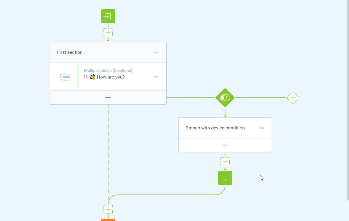 Screenshot of the form builder in Tripetto