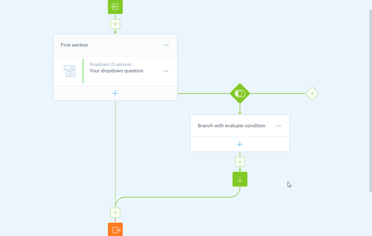 Screenshot of the form builder in Tripetto