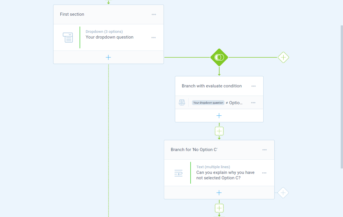 Screenshot of the form builder in Tripetto