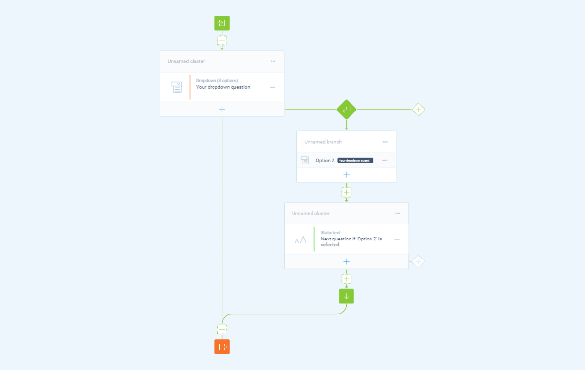 Screenshot of the form builder in Tripetto