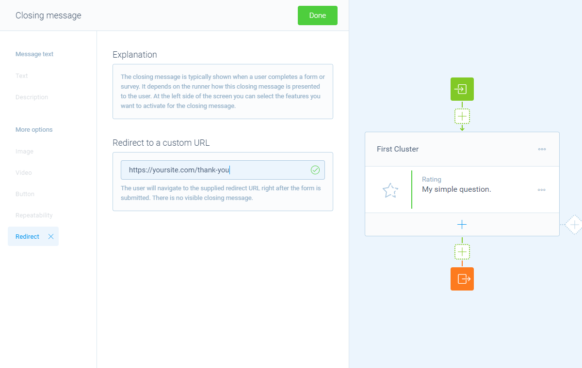 Screenshot of the form builder in Tripetto