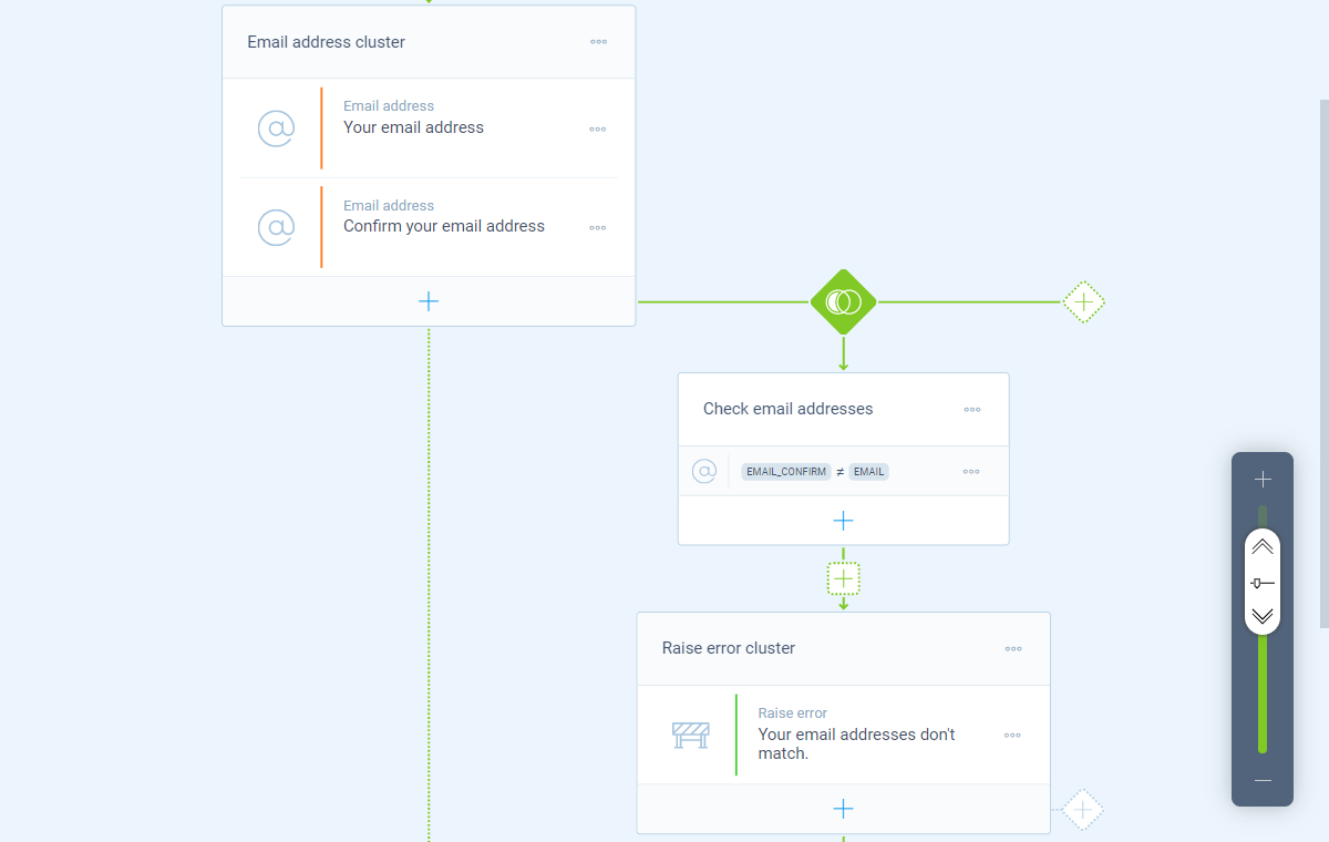 Screenshot of the form builder in Tripetto